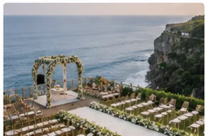 Cliffside wedding ceremony in Bali overlooking the ocean