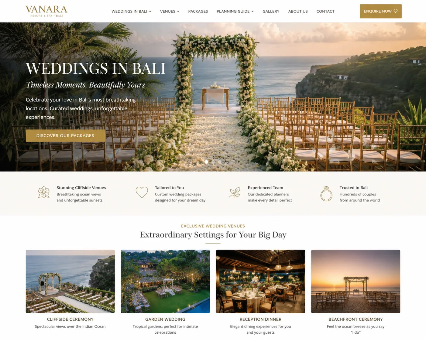 Weddings Bali guide visual mockup